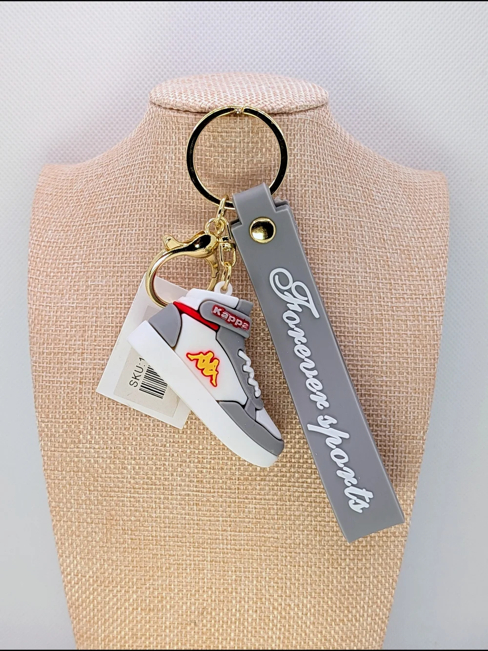 Grey Sneaker Keychain Bag Charm Combo